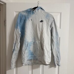 Nike Light Blue and White Hoodie